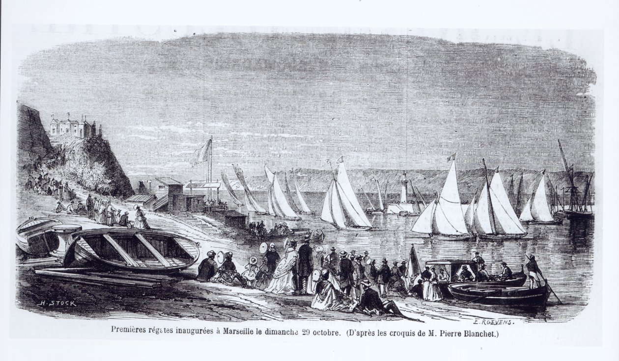 Az első regatták Marseille-ben, a Le Monde Illustre-ből, 1861. november 9. alkotó: Pierre Blanchet