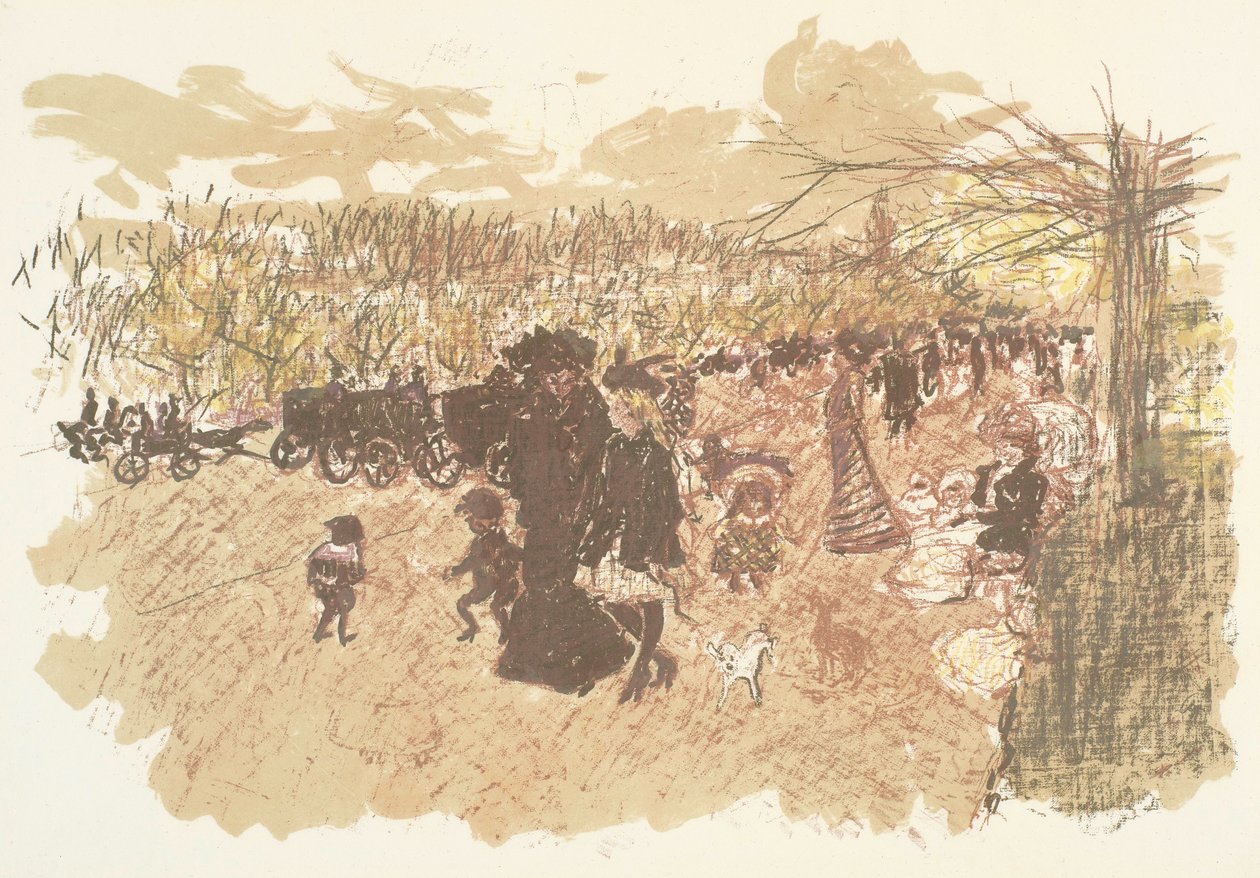 Avenue du Bois, litográfia a párizsi élet néhány aspektusából alkotó: Pierre Bonnard