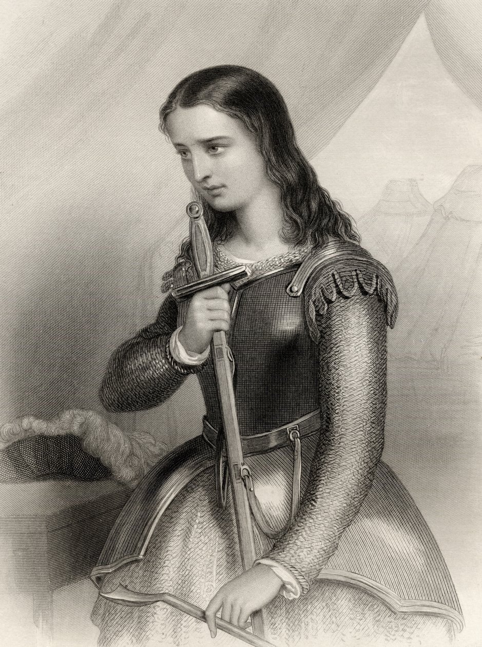 Joan of Arc (1412-31) illusztrációja Mary Cowden Clarke "World Noted Women" című könyvéből, 1858 alkotó: Pierre Gustave Eugene Staal