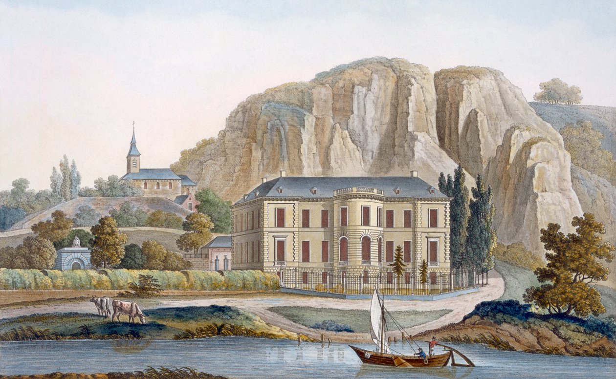 Château de Marche-les-Dames, Namur közelében, a „Holland Királyság legjelentősebb műemlékei, épületei és házai” című kiadványból, 1827-ben. alkotó: Pierre Jacques Goetghebuer