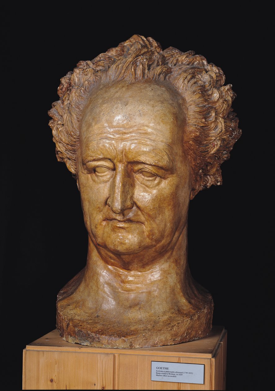 Johann Wolfgang von Goethe (1749-1832) mellszobra, 1831 (gipsz) alkotó: Pierre Jean David d