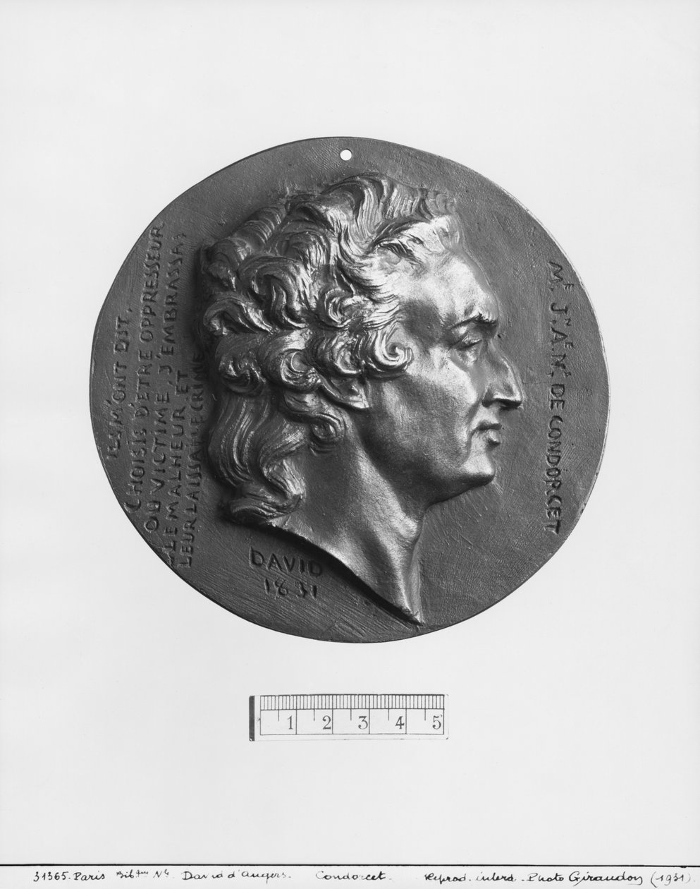 Marie Jean Antoine Nicolas Caritat, Marquis de Condorcet, 1831 (bronz) alkotó: Pierre Jean David d