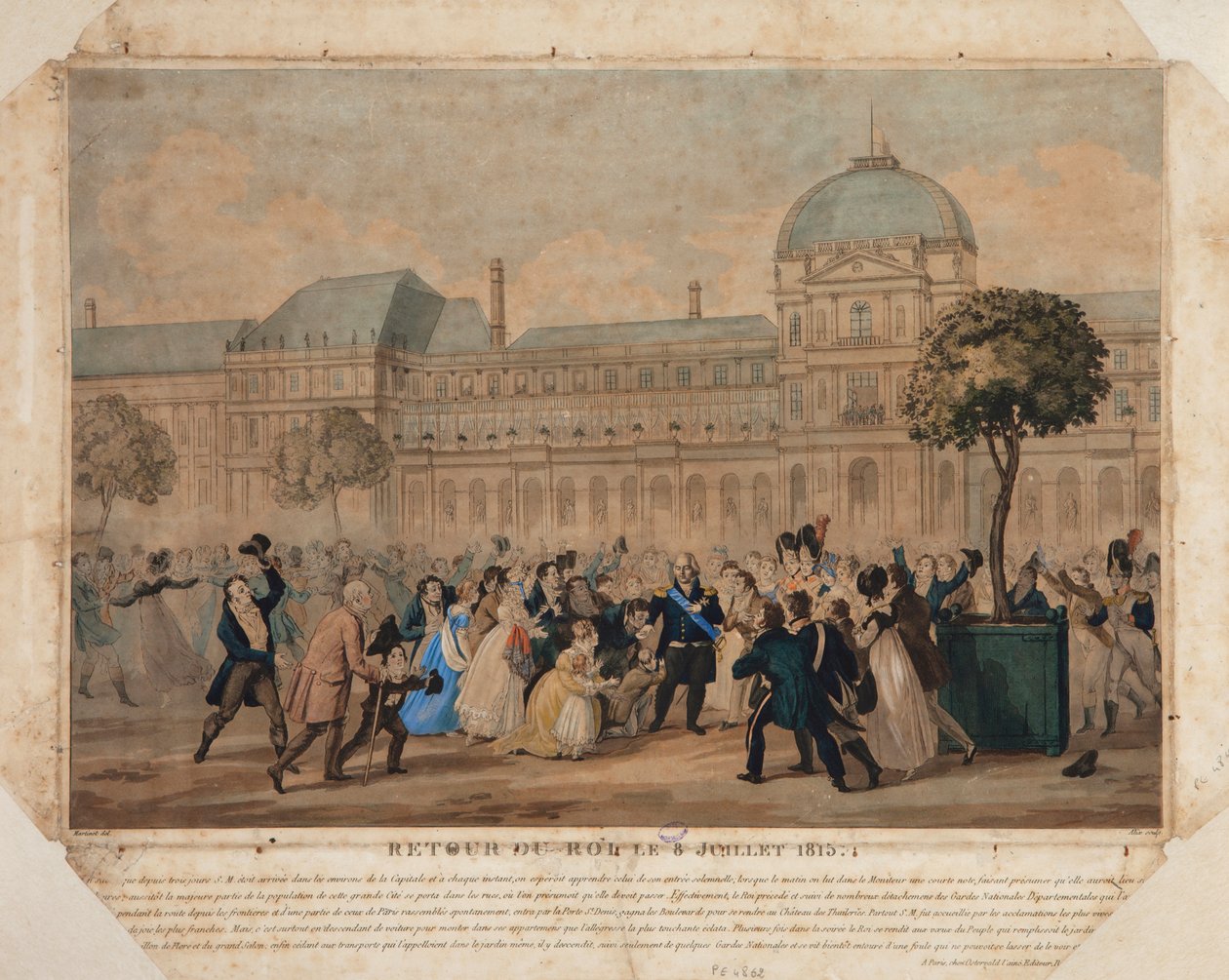 A király visszatér, 1815. július 8. (színes akvatinta) alkotó: Pierre Michel Alix