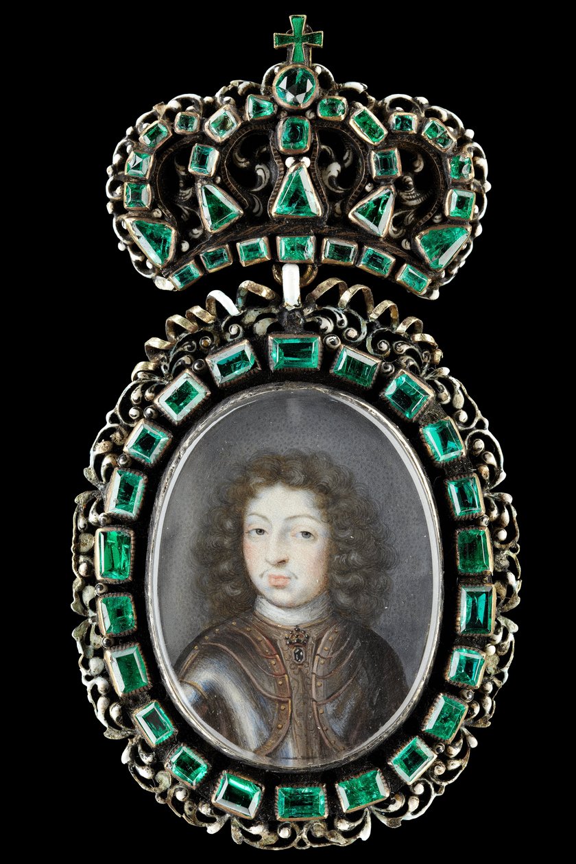 XI. Károly svéd király miniatűr portréja 1660-1697 alkotó: Pierre Signac