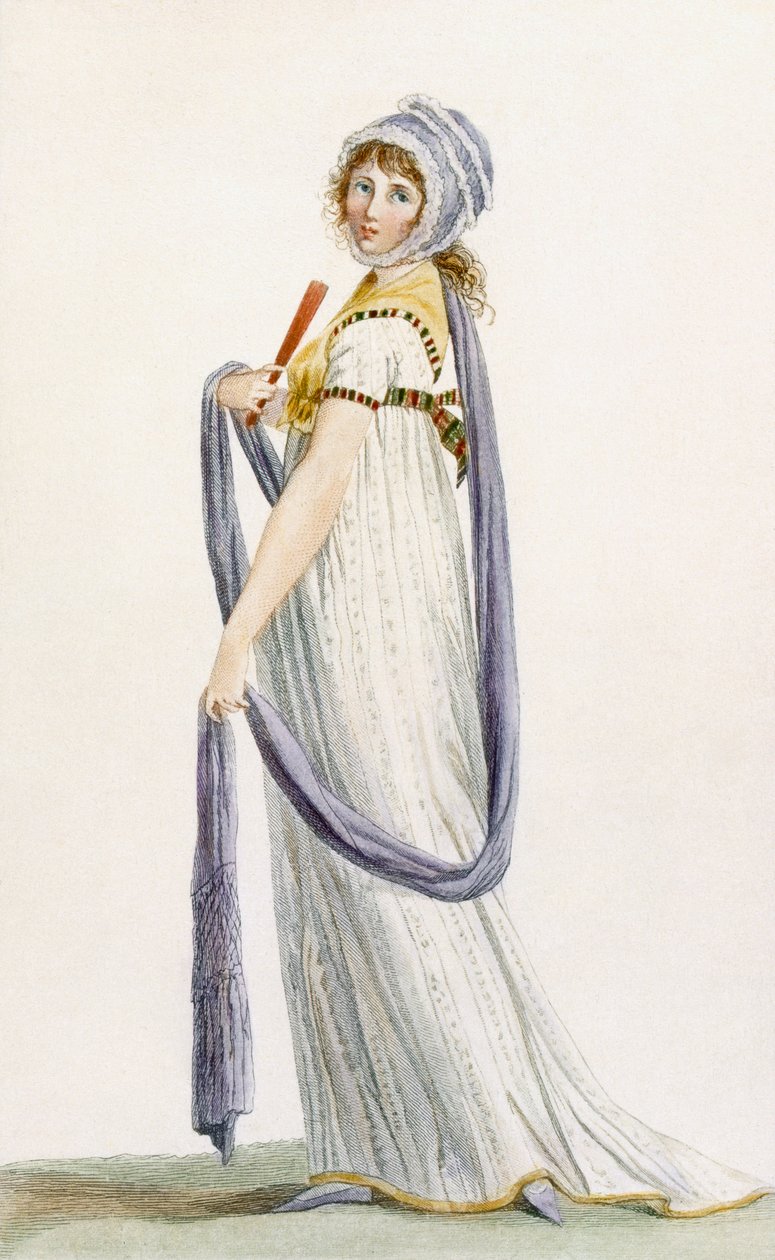 „Toilette Demi-Habillee”, illusztráció a „Journal des Dames et des Modes” című folyóiratból, 1799 alkotó: Pierre de La Mesangere
