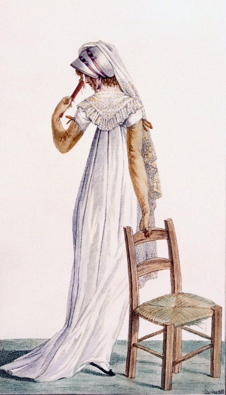 Sétáló ruha, illusztráció a „Journal des Dames et des Modes” című folyóiratból, 1800 alkotó: Pierre de La Mesangere