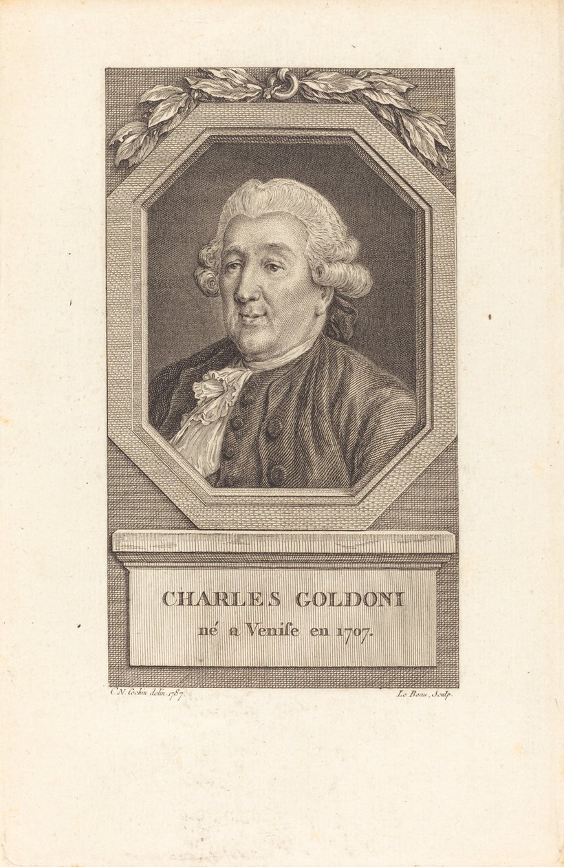 Charles Goldoni alkotó: Pierre Adrien Le Beau after Charles Nicolas Cochin II