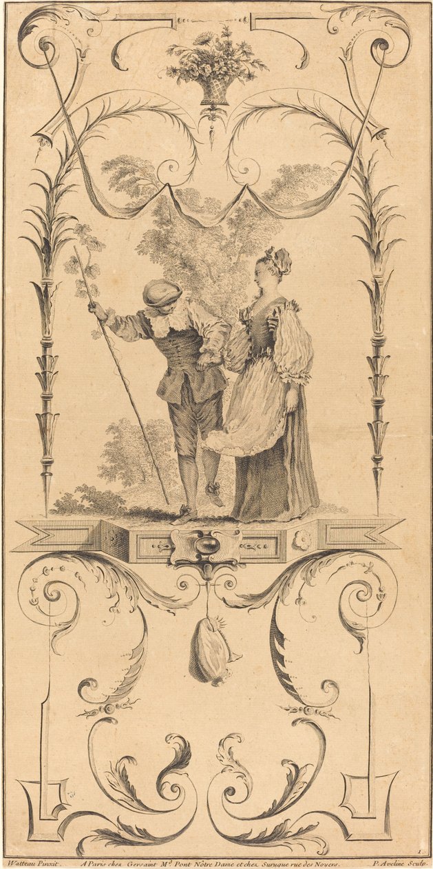 Pásztor és pásztorlány. alkotó: Pierre Alexandre Aveline