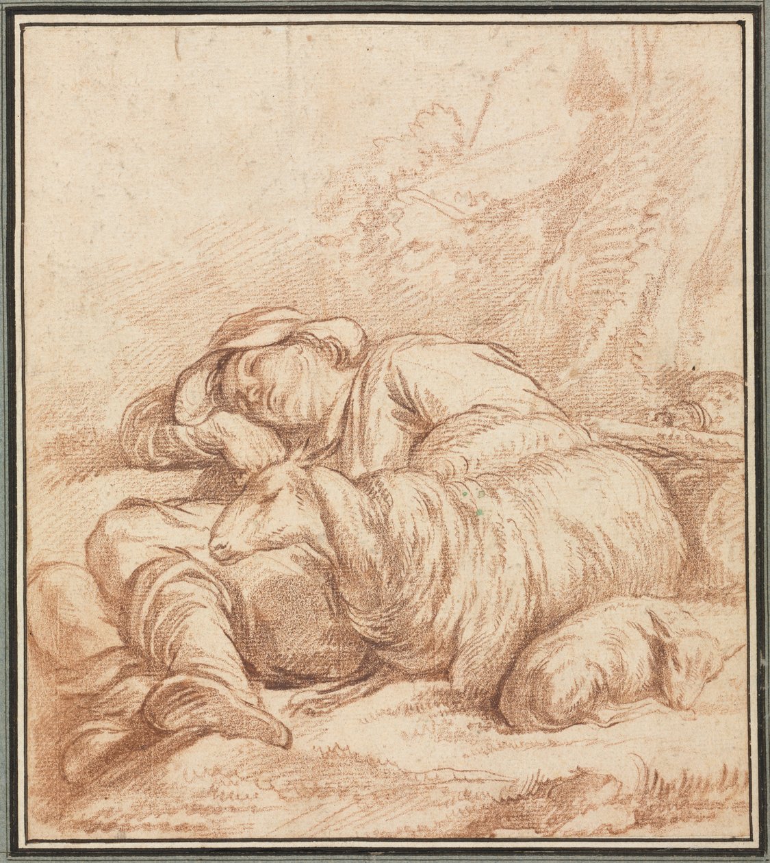 Egy alvó pásztor, 1700-1800. alkotó: Pierre Alexandre Wille