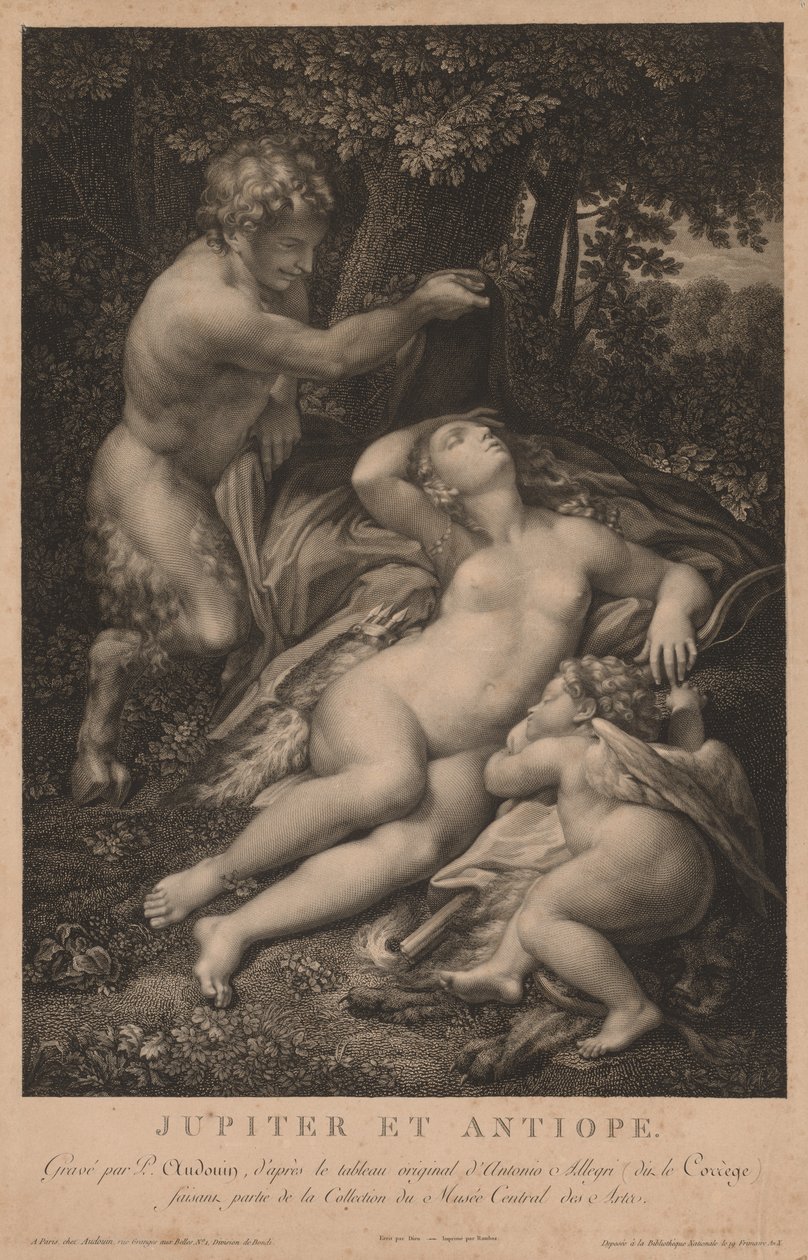 Jupiter és Antiope. alkotó: Pierre Audouin