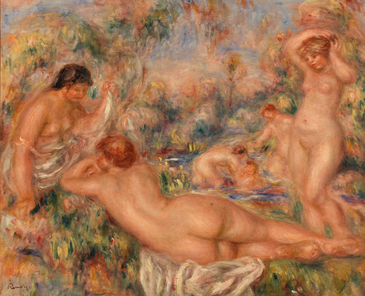 Fürdőzők alkotó: Pierre Auguste Renoir