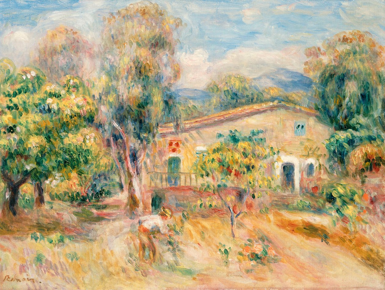 Collettes Farmhouse, Cagnes, 1910 alkotó: Pierre Auguste Renoir