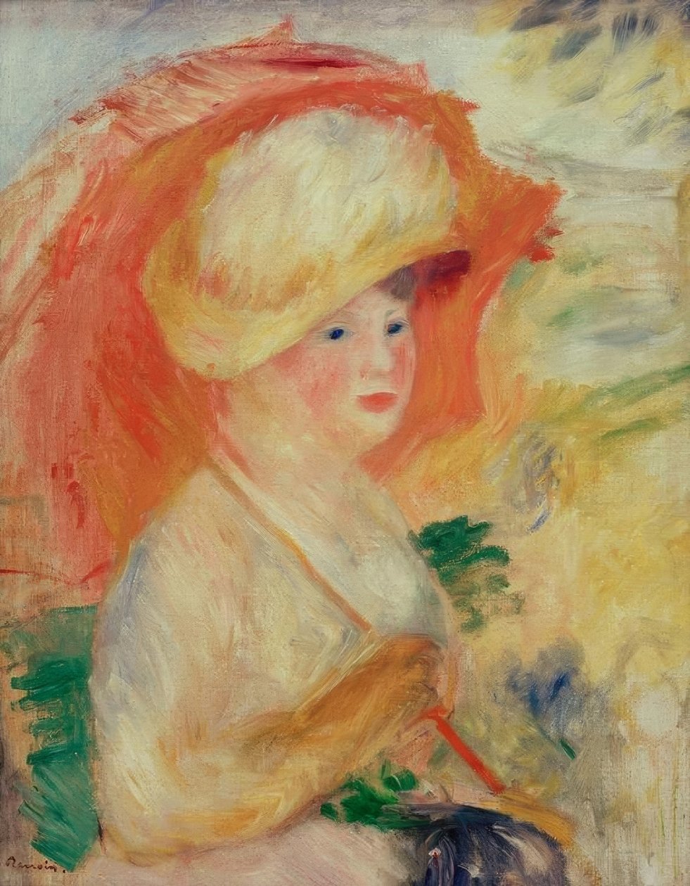 Nő napernyővel alkotó: Pierre Auguste Renoir