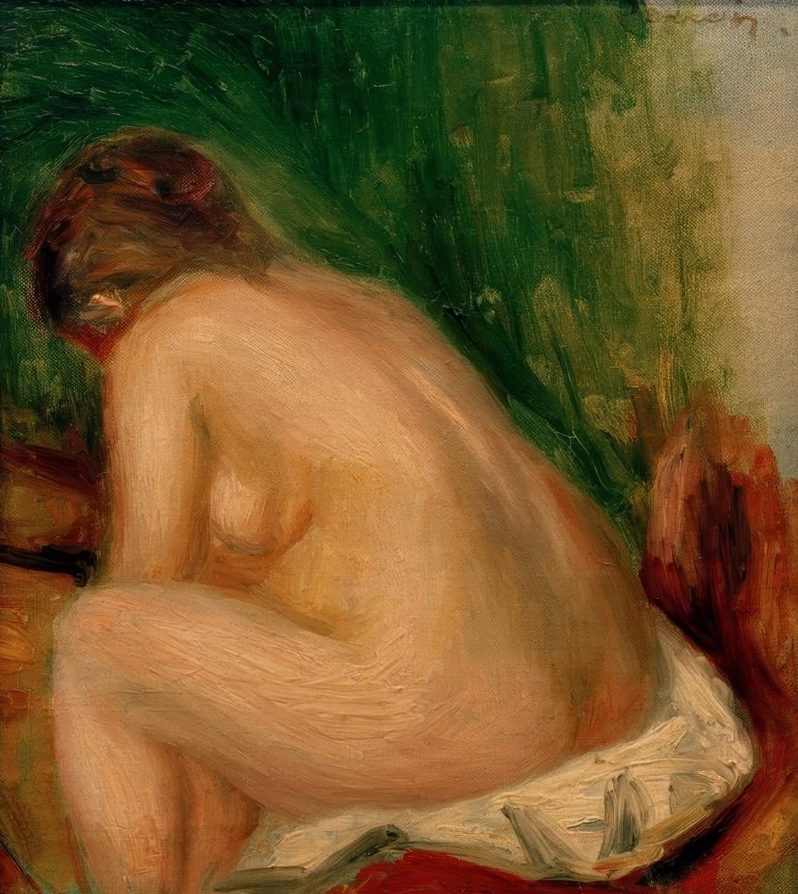 Meztelen nő ül alkotó: Pierre Auguste Renoir
