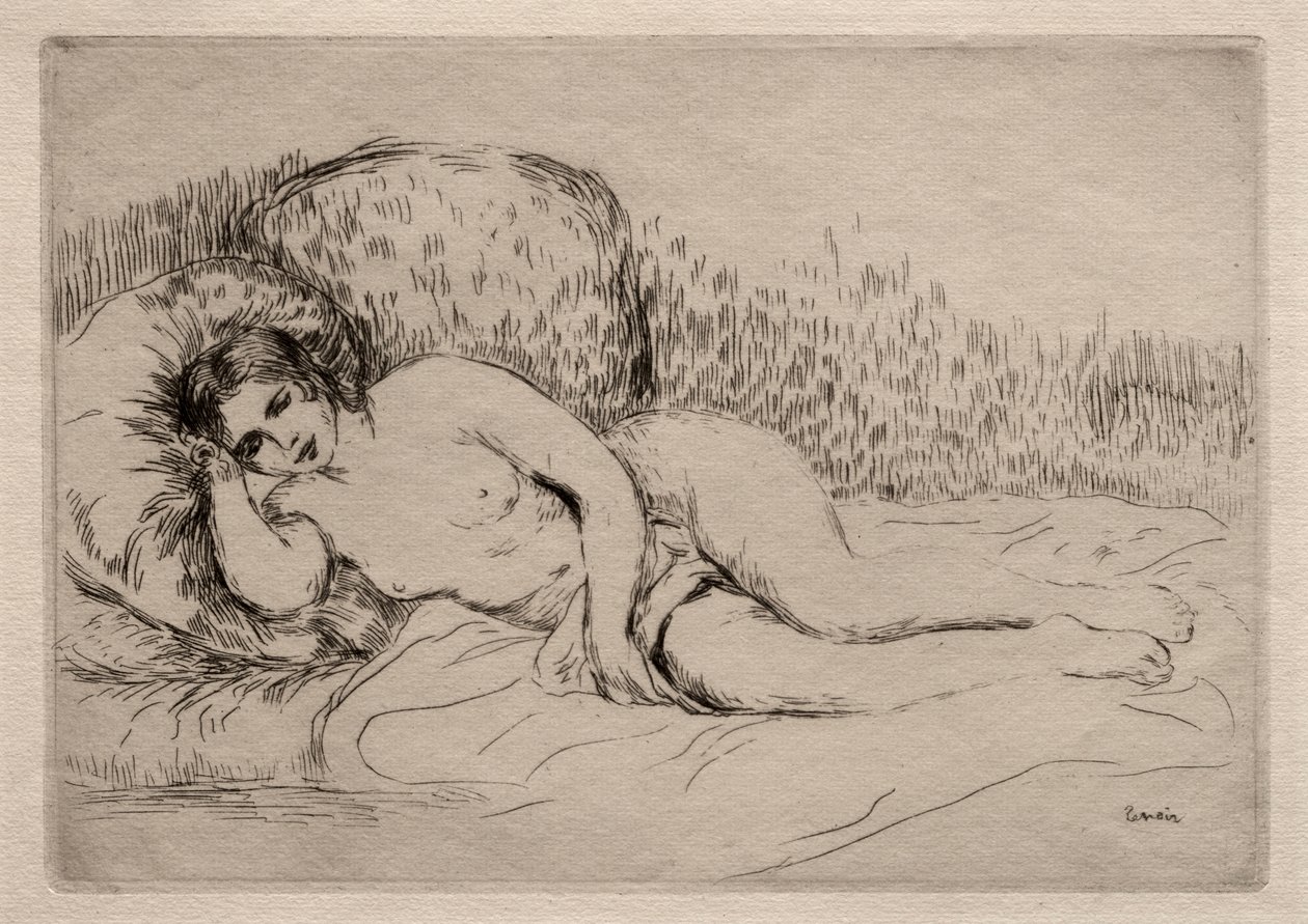 Fekvő meztelen nő. alkotó: Pierre Auguste Renoir