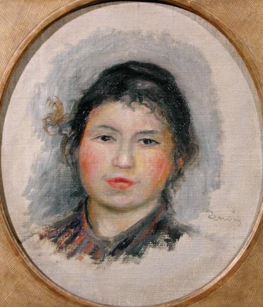 Egy fiatal nő feje alkotó: Pierre Auguste Renoir