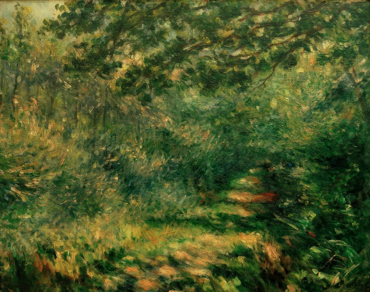 A sikátor az erdőben alkotó: Pierre Auguste Renoir