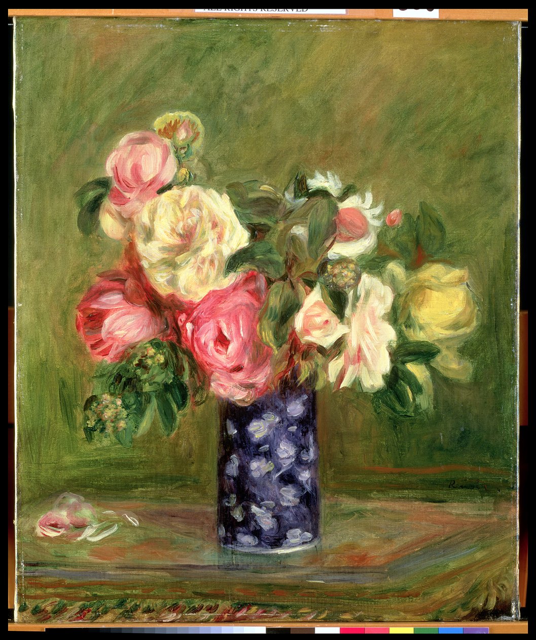 Rózsa kék vázában alkotó: Pierre Auguste Renoir