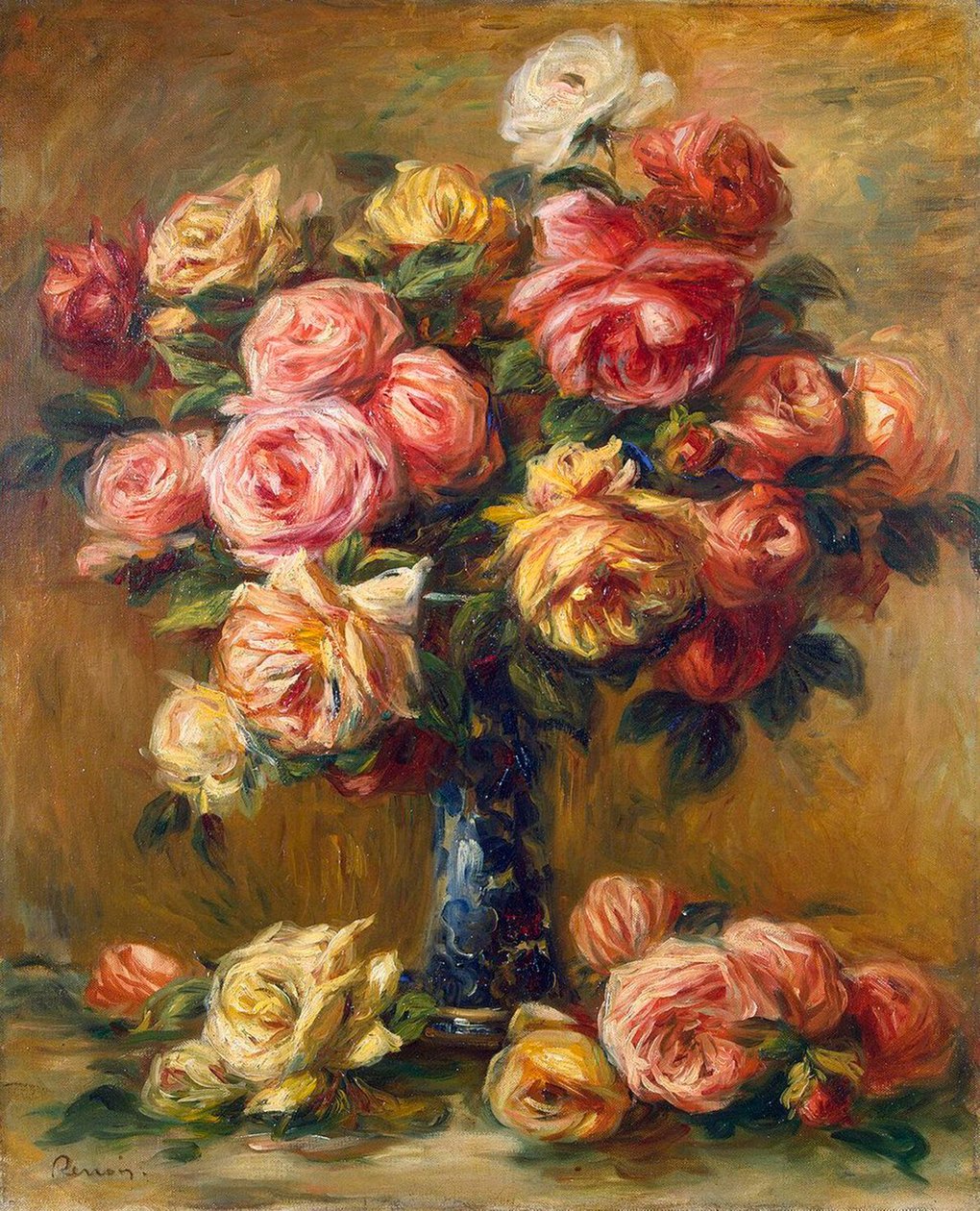 Rózsa vázában, c1910. alkotó: Pierre Auguste Renoir