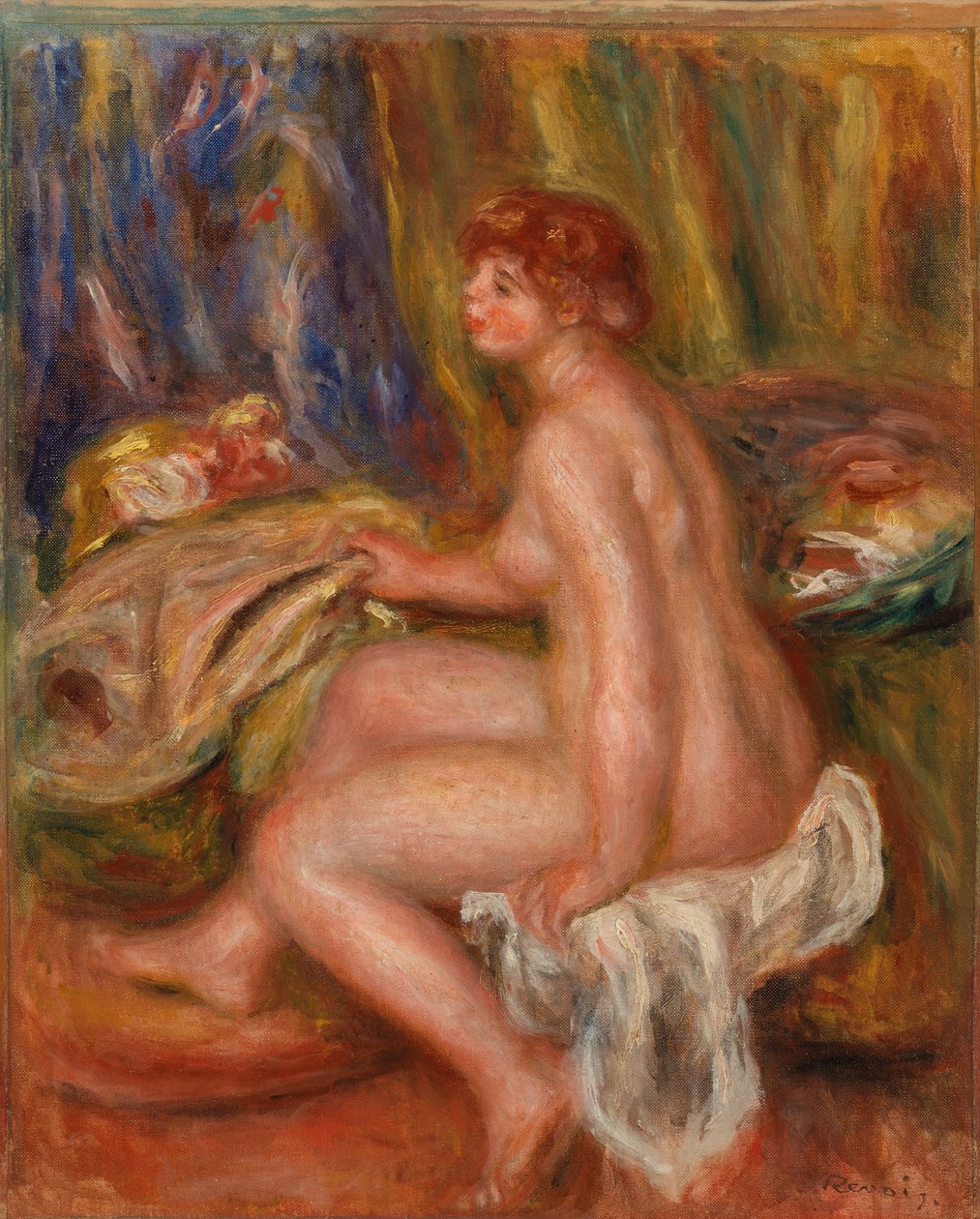 Meztelenül ülve a szobában alkotó: Pierre Auguste Renoir
