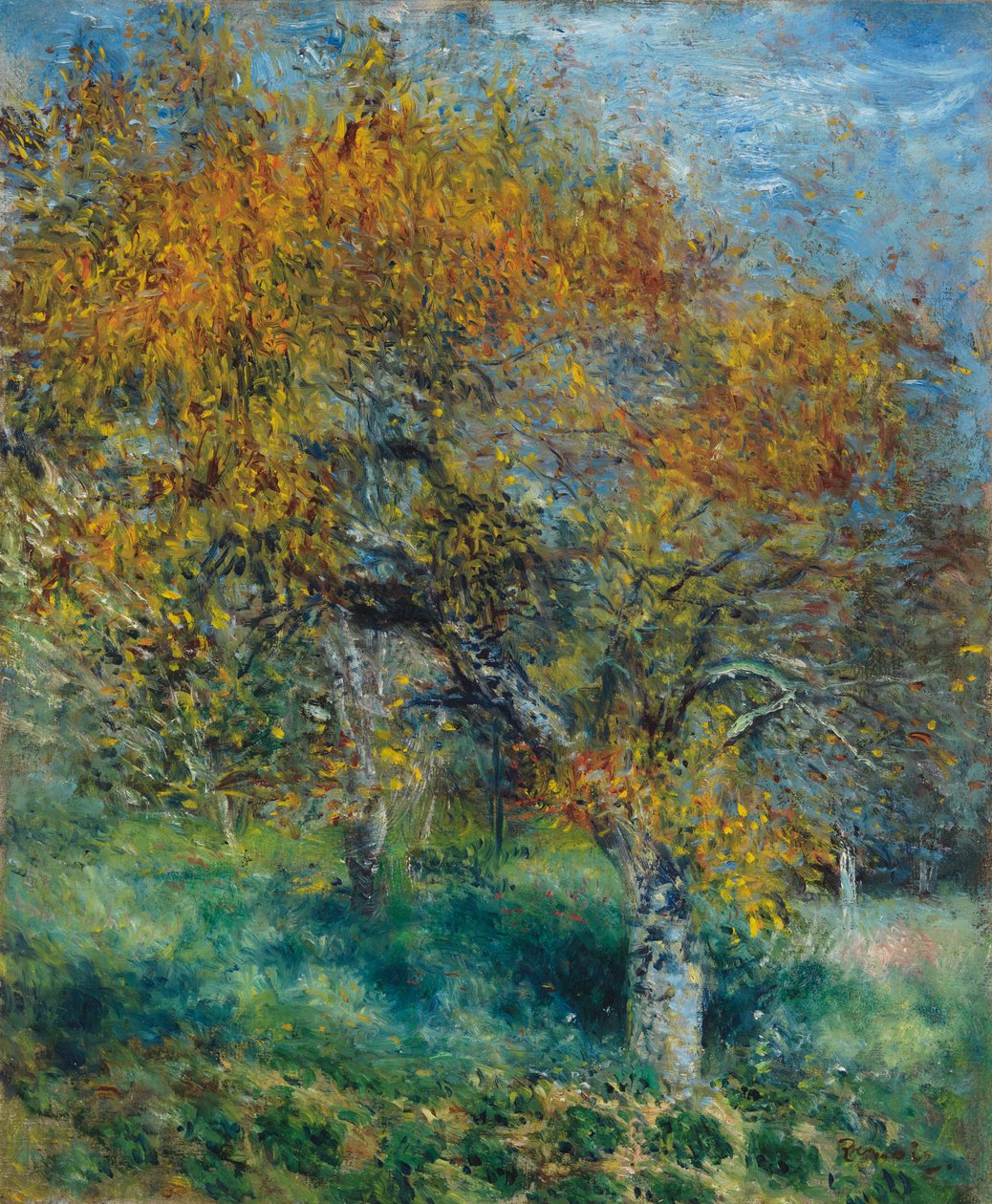 A körtefa; A kézenállás, 1870 körül alkotó: Pierre Auguste Renoir