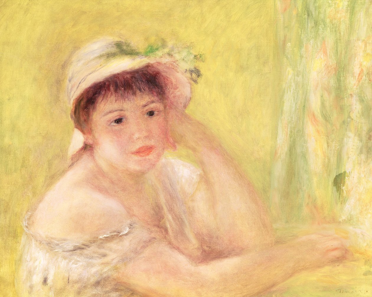 Nő szalmakalapban, 1879 alkotó: Pierre Auguste Renoir