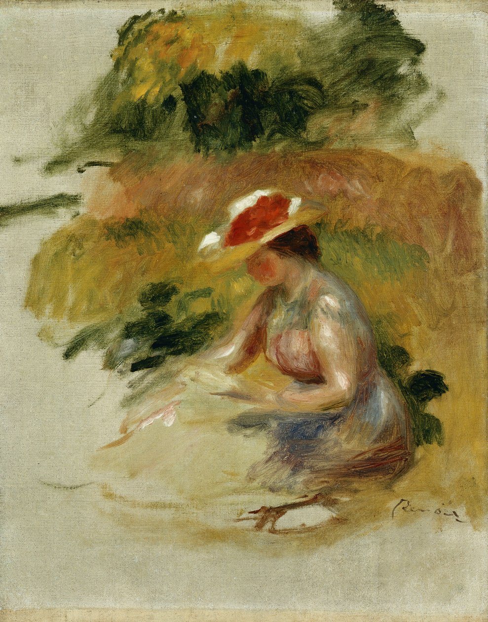 Fiatal nő olvas; Fiatal nő olvas, alkotó: Pierre Auguste Renoir