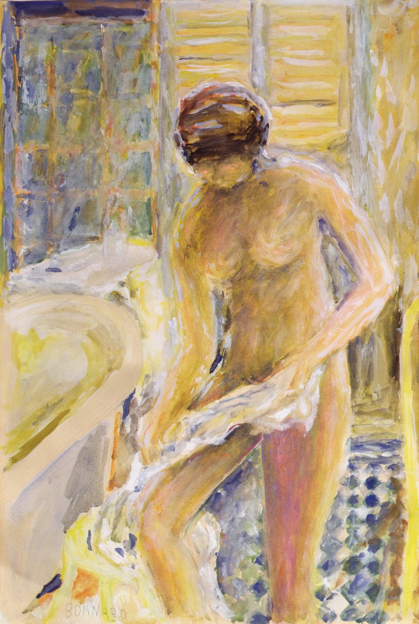A fürdő után, 1933 körül (guache) alkotó: Pierre Bonnard