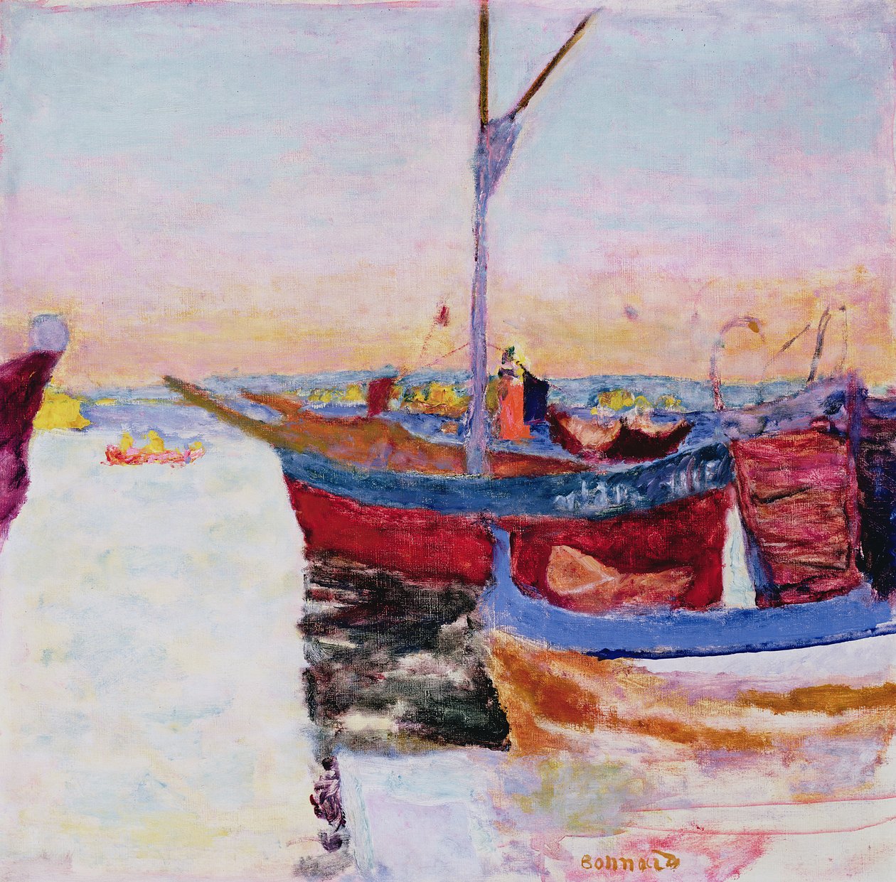Hajók Cannes-ban, alkonyatban, 1924 alkotó: Pierre Bonnard