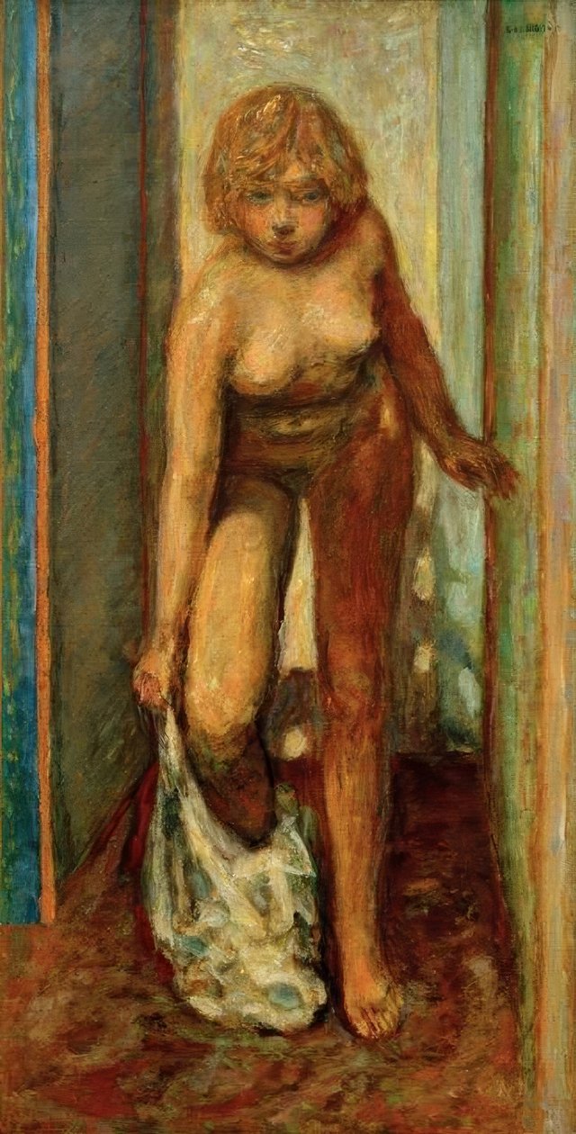 Vetkőztető nő (Sich entkleidende Frau) alkotó: Pierre Bonnard