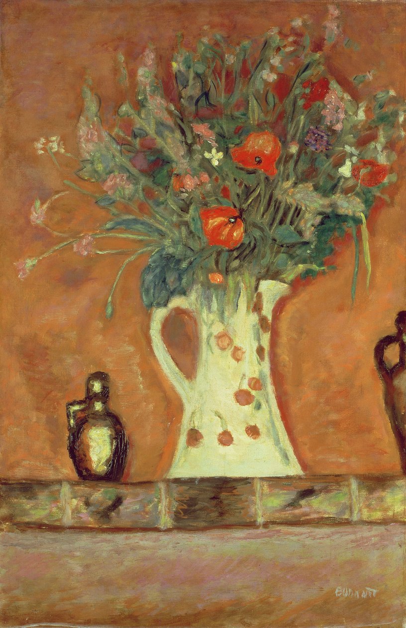 Virágok a kandallópárkányon alkotó: Pierre Bonnard