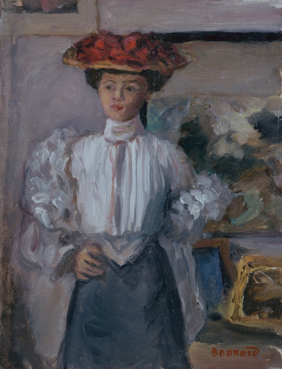Kalapos lány (olaj, vászon) alkotó: Pierre Bonnard