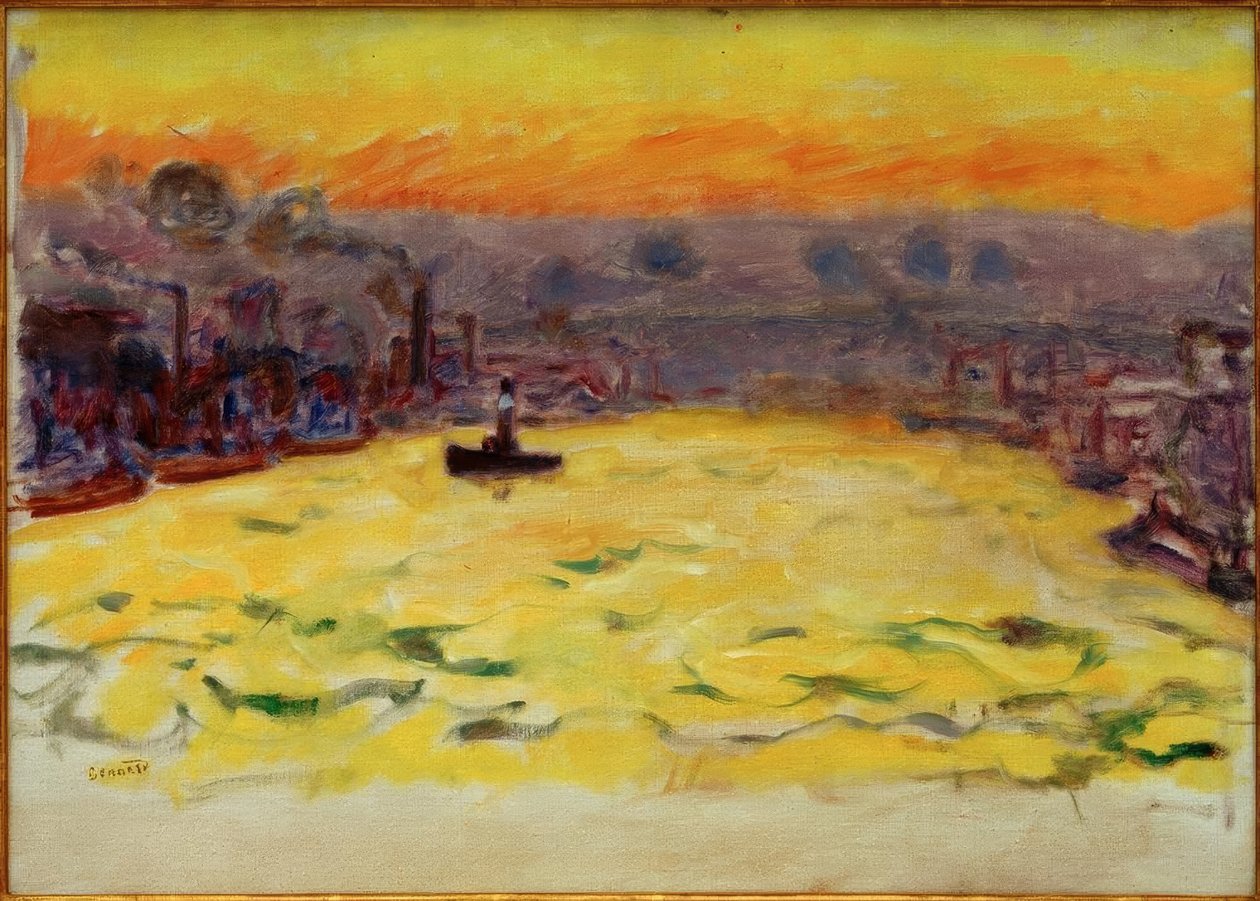 A kikötő, lenyugvó nap alkotó: Pierre Bonnard