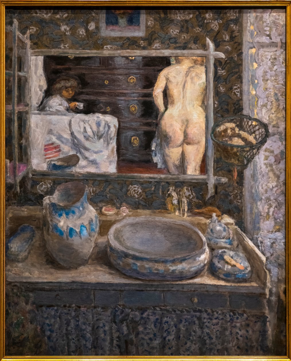 Tükör a mosdóállvány felett alkotó: Pierre Bonnard