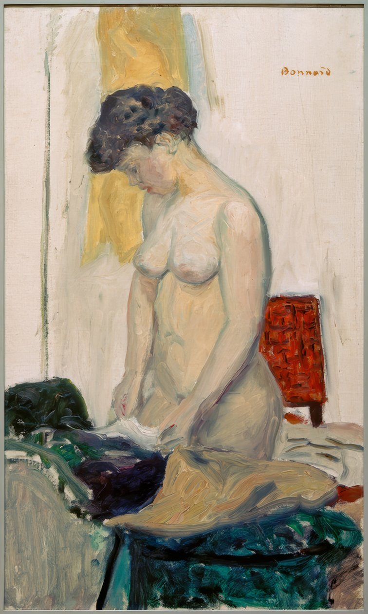 Meztelenül állva profilban alkotó: Pierre Bonnard