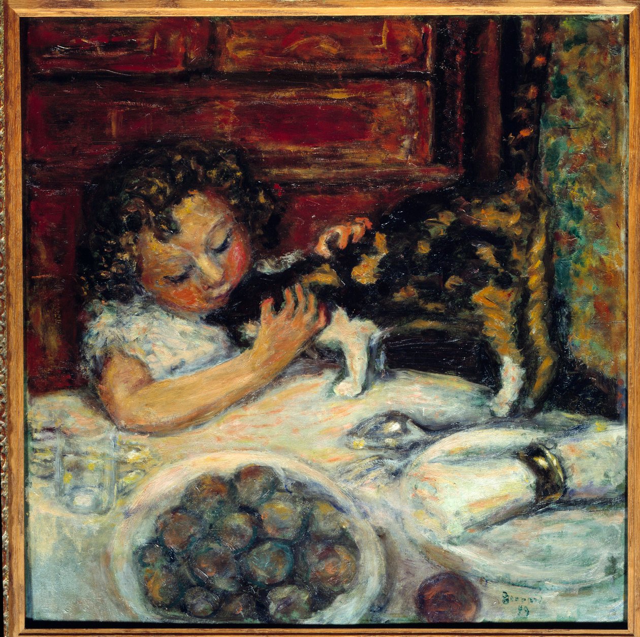 A kislány a macskával alkotó: Pierre Bonnard