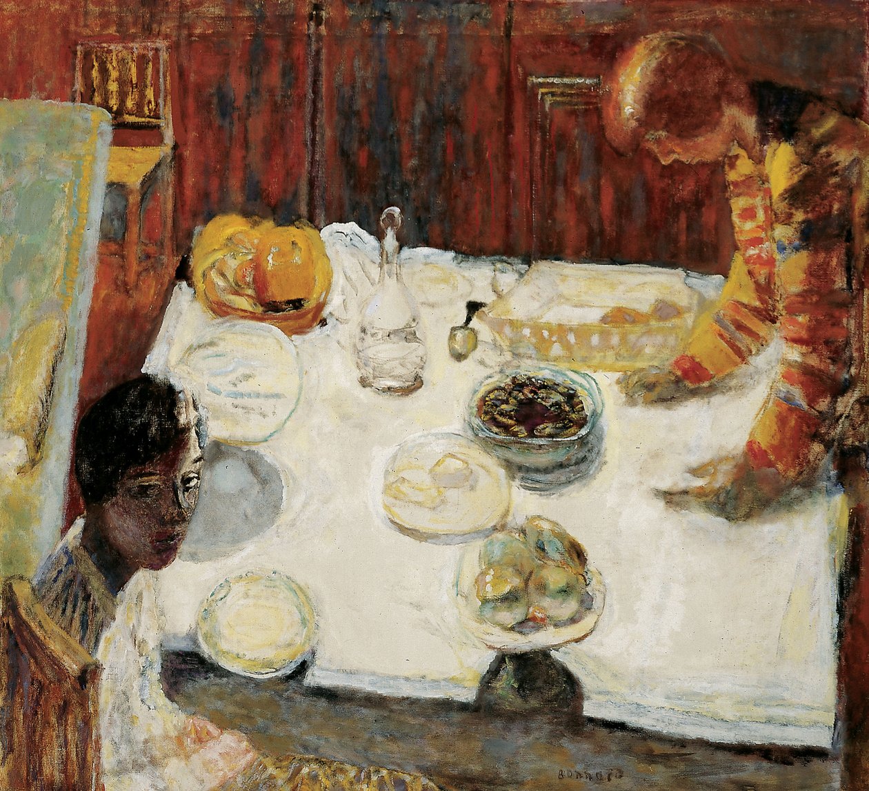 Fehér terítős étkező, 1925 alkotó: Pierre Bonnard