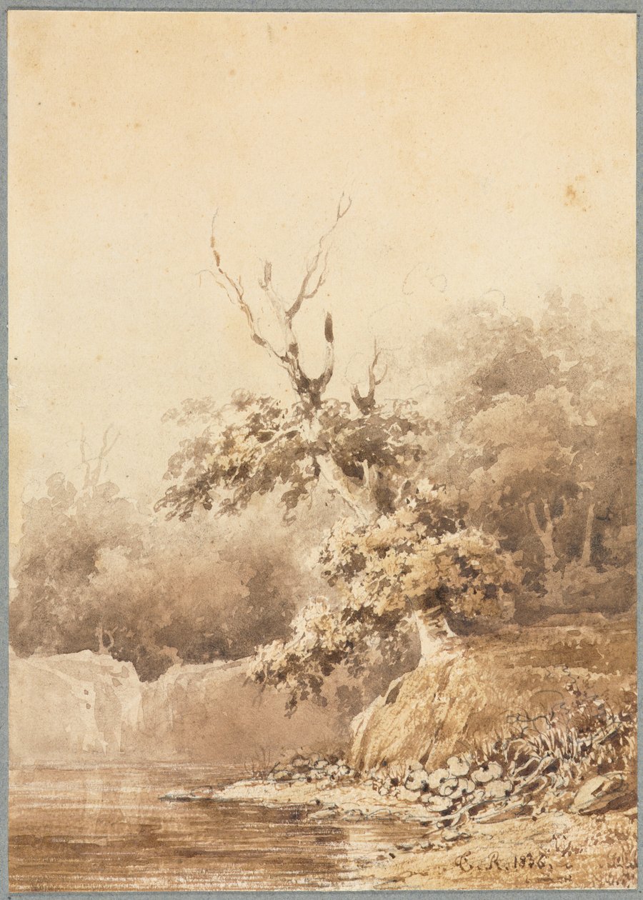 Táj, 1836. alkotó: Pierre Etienne Theodore Rousseau