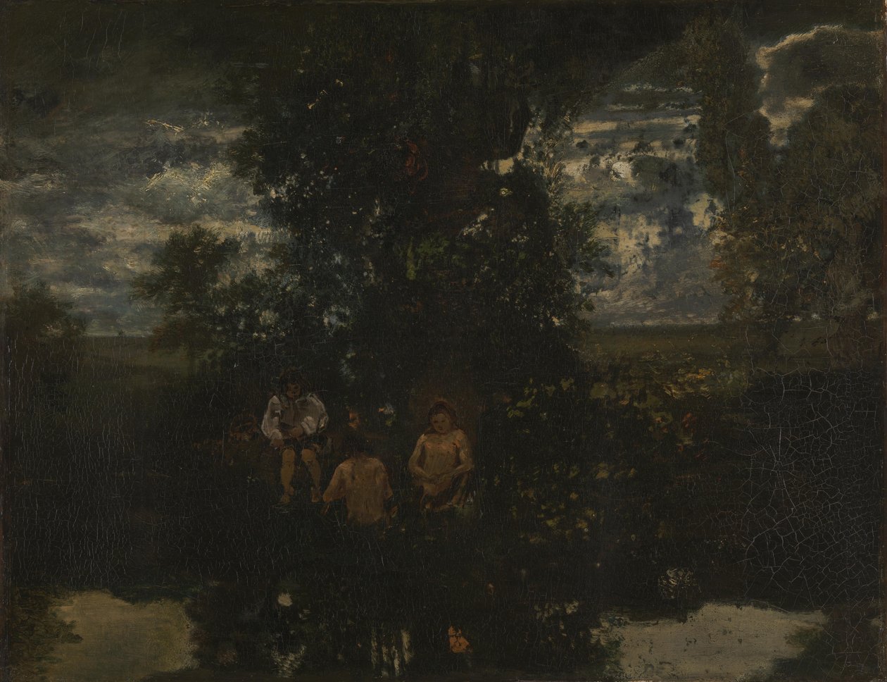 Holdfény. Fürdőzők, 1860-as évek alkotó: Pierre Etienne Theodore Rousseau