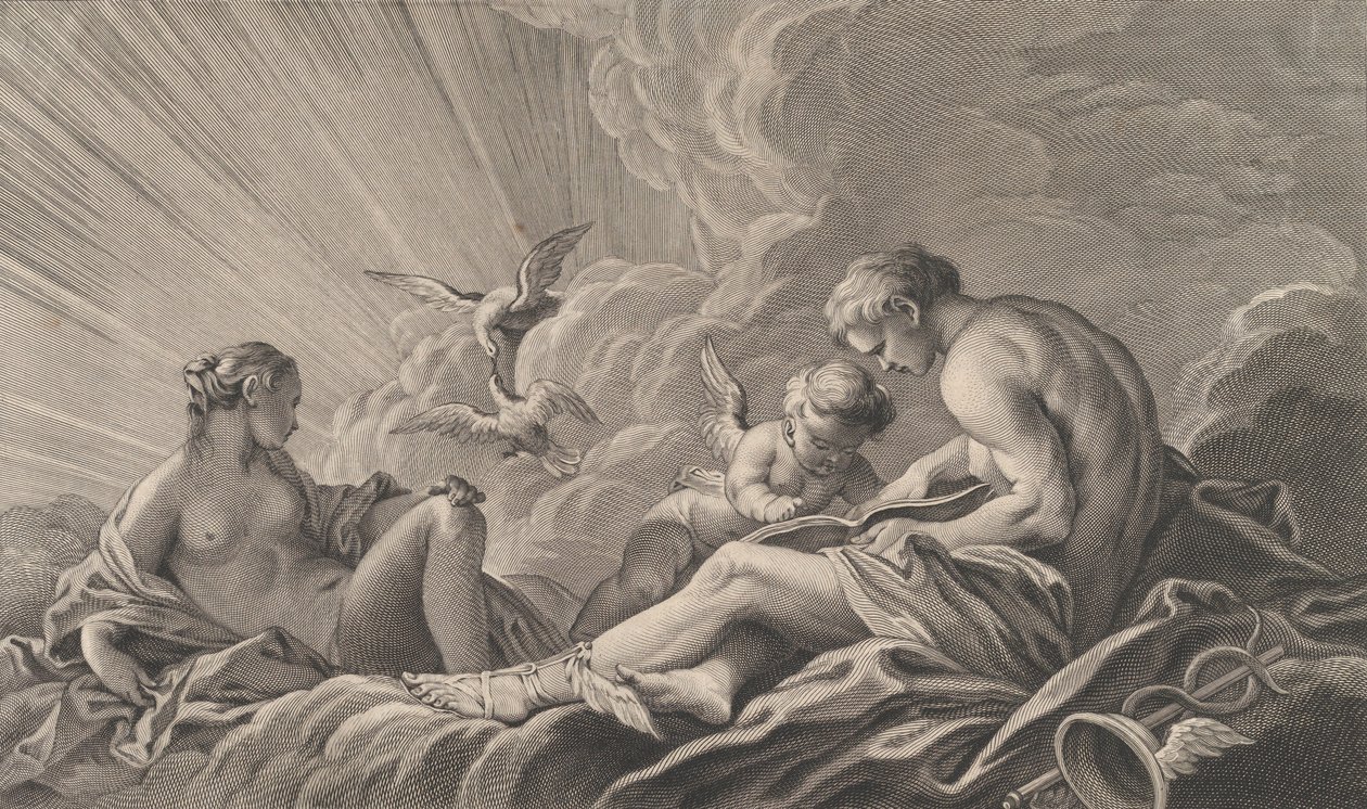 Szerelem oktatta Merkúr, 18. század. alkotó: Pierre François Basan