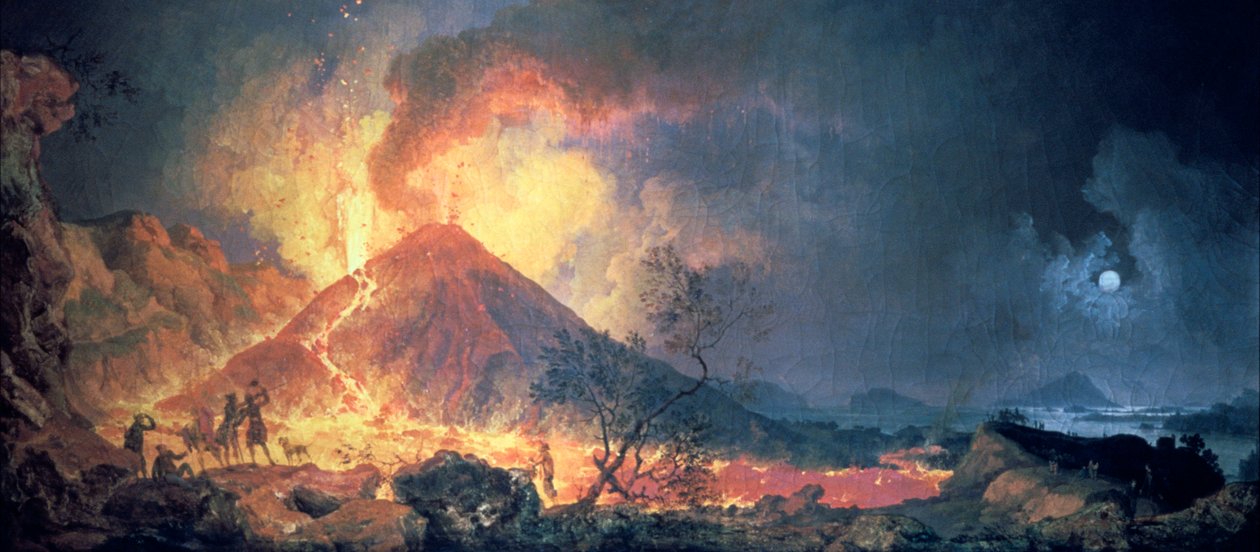 A Vezúv kitörése, 1770-es évek. alkotó: Pierre Jacques Volaire