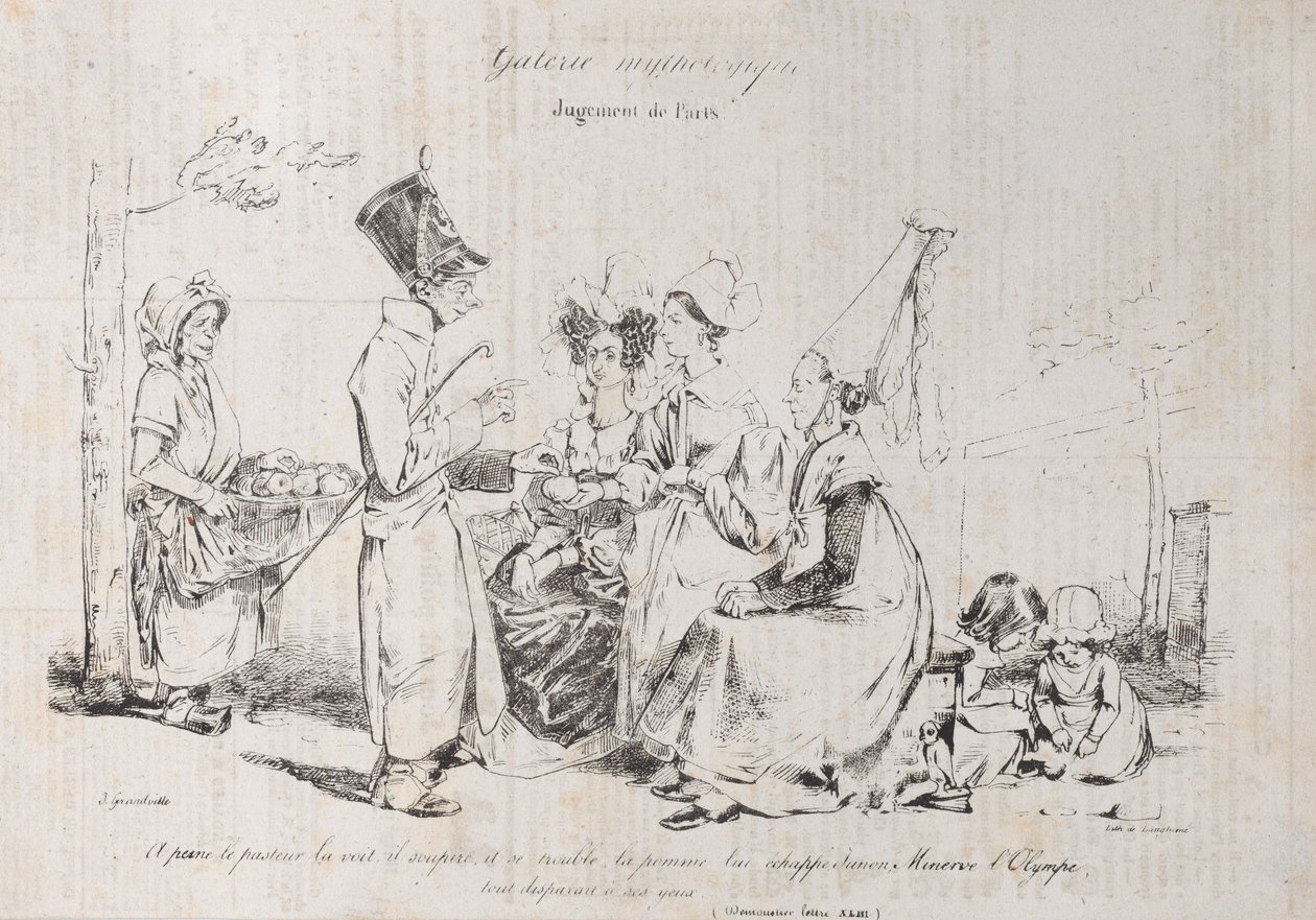 Mitológiai galéria: Párizsi ítélet, kb. 1829-31. alkotó: Pierre Langlumé