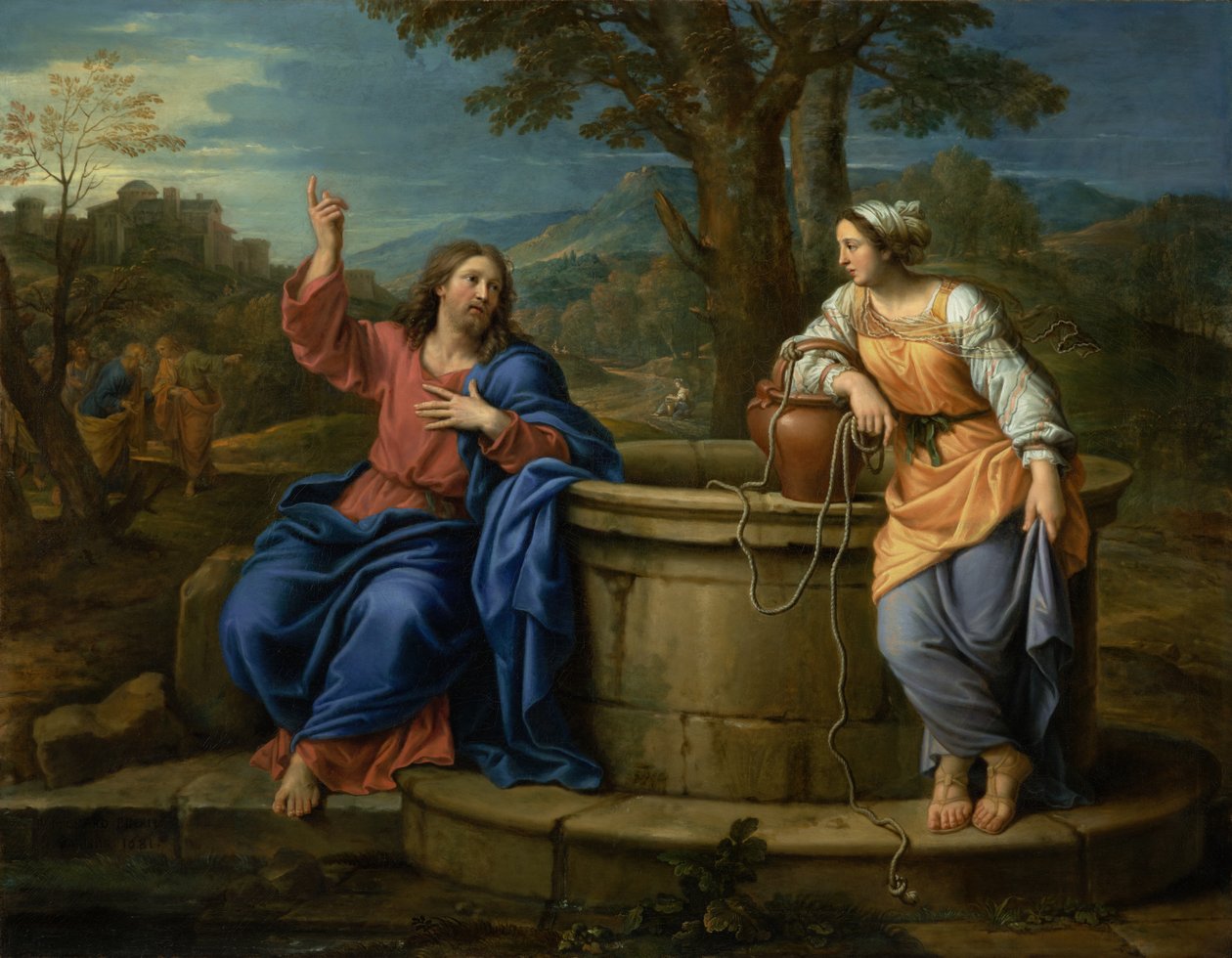 Krisztus és a szamáriai asszony alkotó: Pierre Mignard