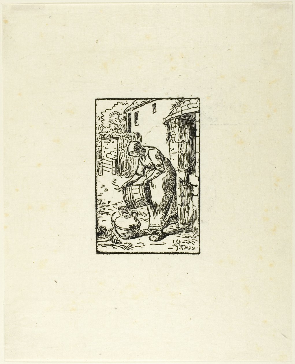 Nő töltő vizes kannák alkotó: Pierre Millet