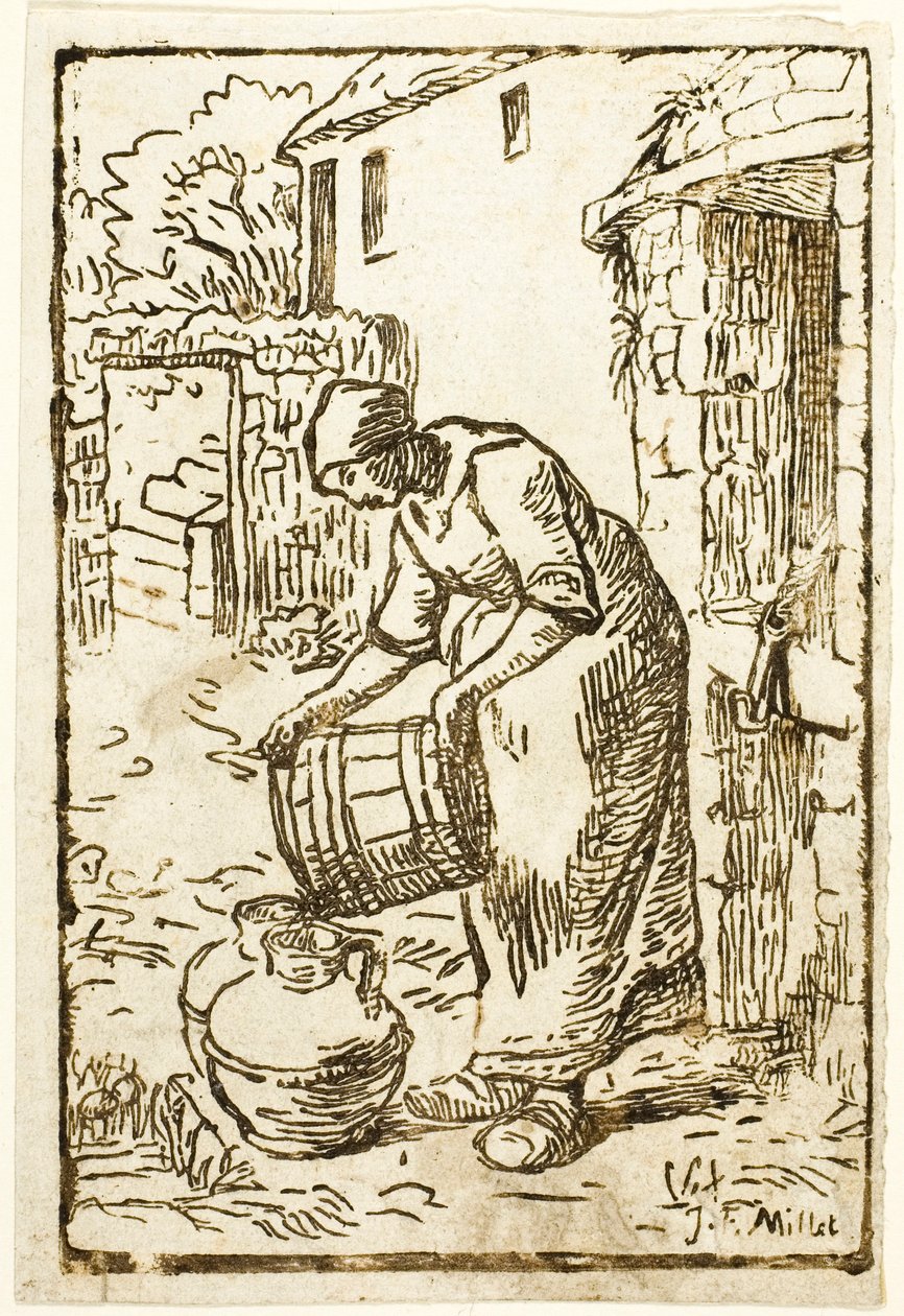 Nő töltő vizes kannák alkotó: Pierre Millet