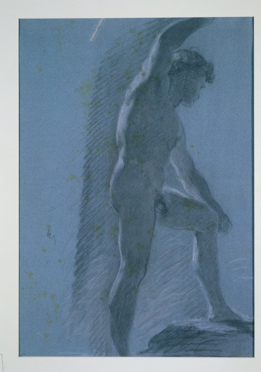 Egy férfi akt tanulmányozása (fordítva) alkotó: Pierre Paul Prud
