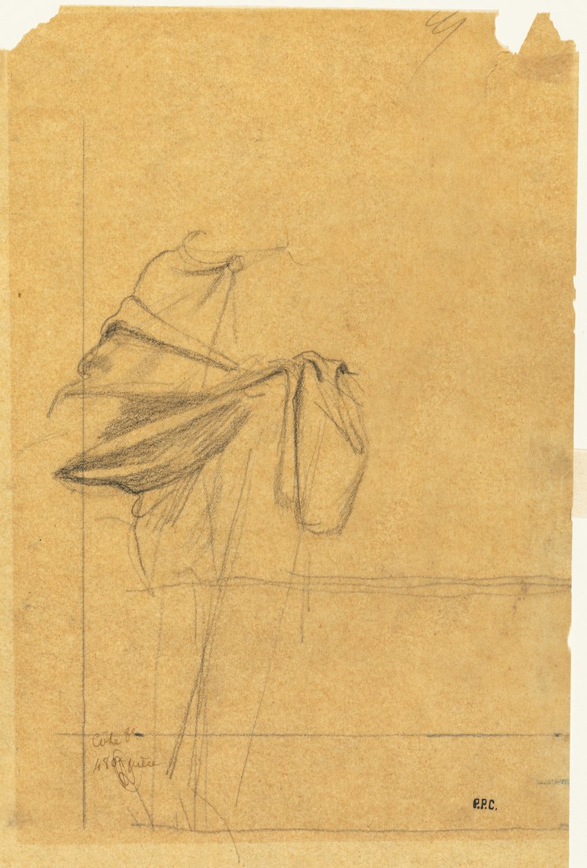 Drapery Study, 1800-as évek második fele. alkotó: Pierre Puvis de Chavannes