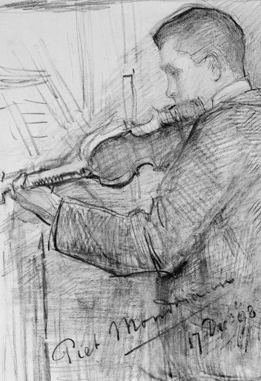 F. H. Mondriaan hegedül alkotó: Piet Mondrian