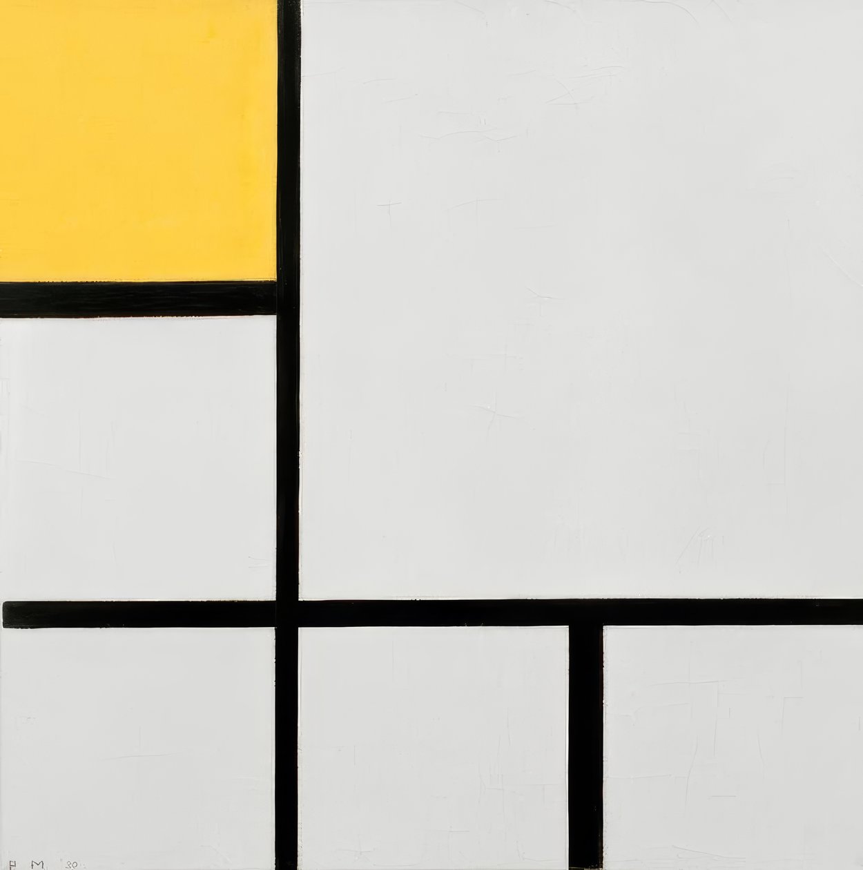 I. számú összetétel; sárga összetételű összetétel alkotó: Piet Mondrian