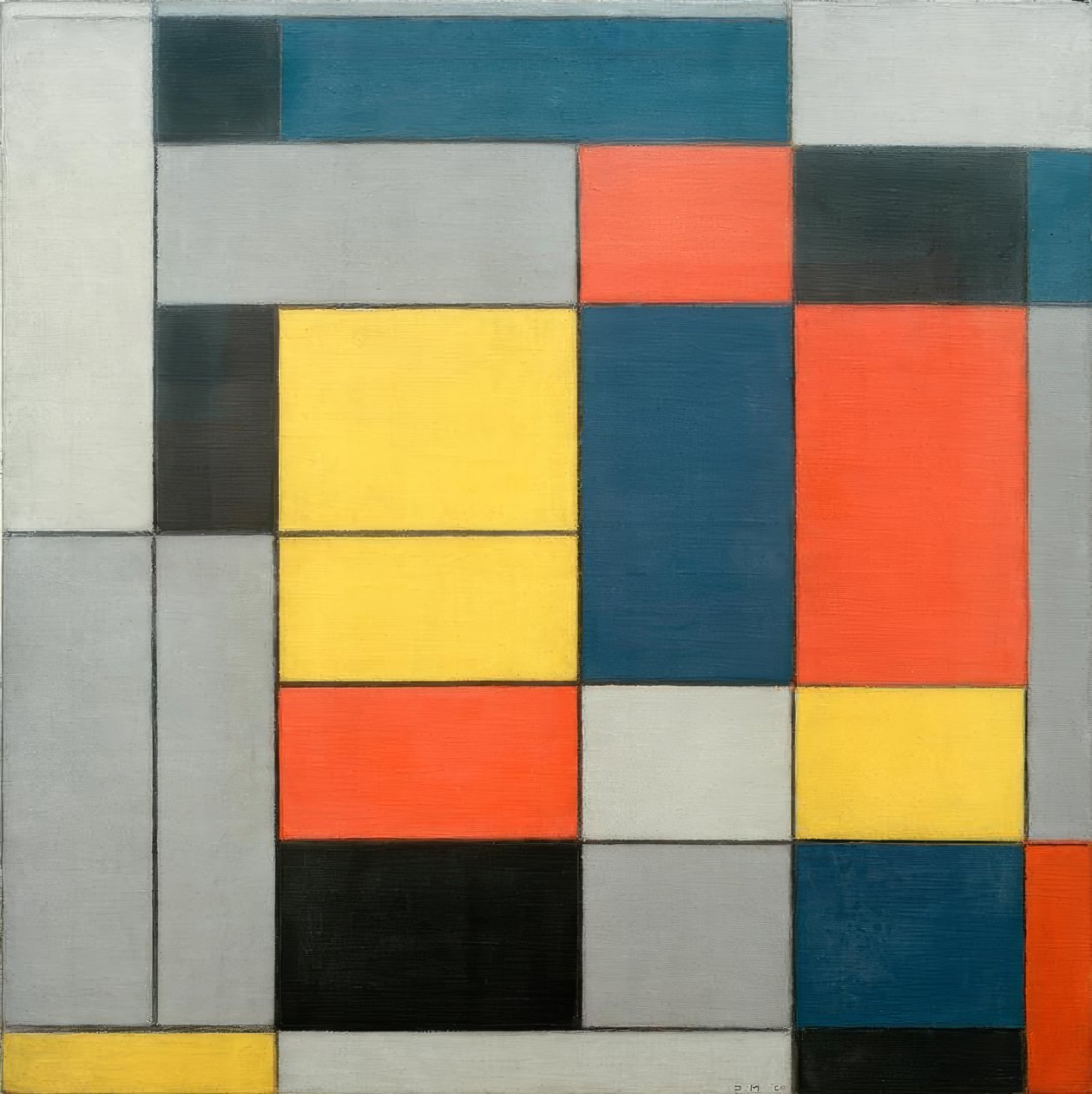Összetétel sz. MI; Összetétel sz. II; Összeállítás Schwával alkotó: Piet Mondrian